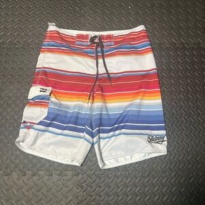 Colorful Striped Men's Athletic Shorts